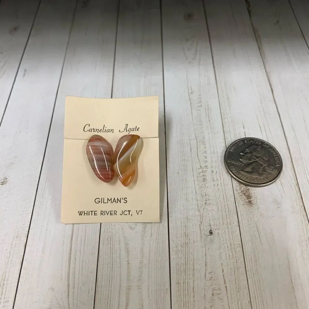 Vintage Carnelian Agate Earrings